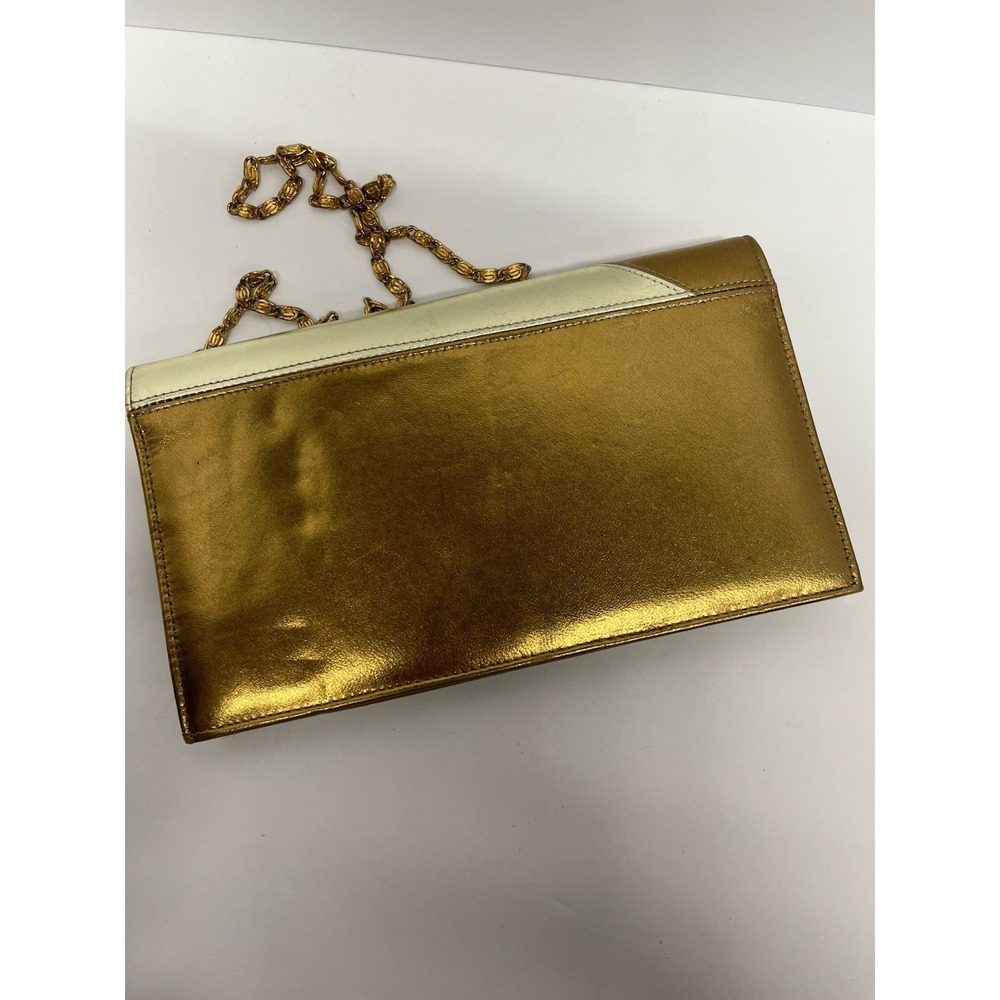Vintage Monzo & Franco Gold Clutch Handbag - Ladies Chain Purse - Picture 7 of 7